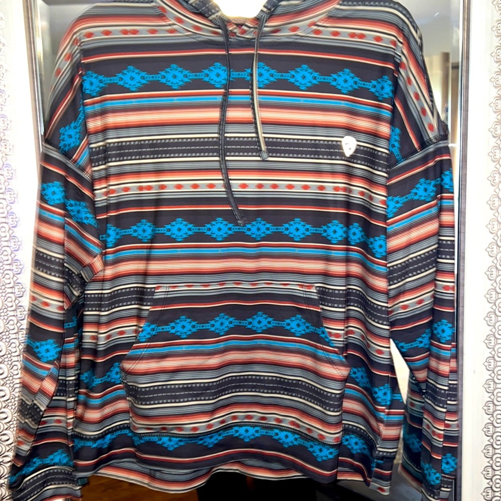 Western tribal pattern hoodie shirt.
